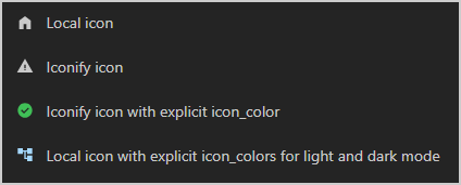 Tree dark mode options in dark mode