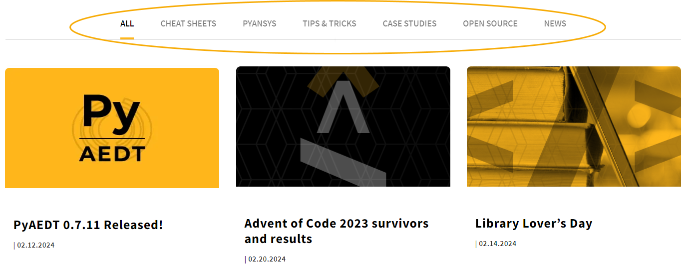Articles screenshot