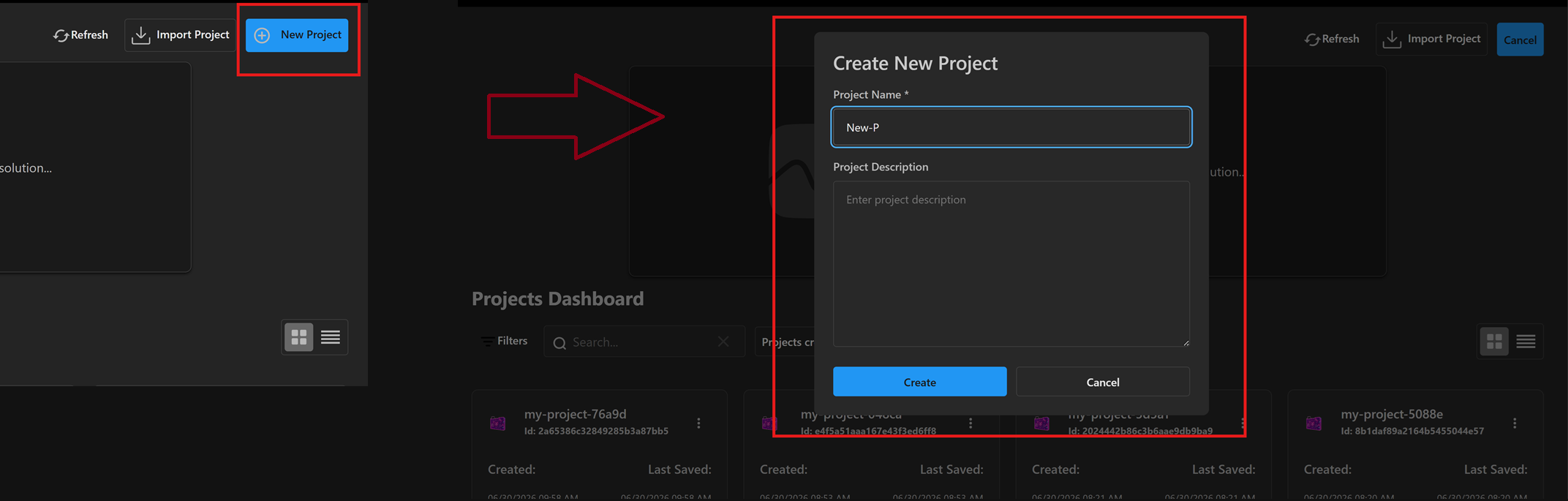 Create project in SAF Portal